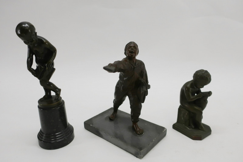 3 Bronze Figures of Young Boys