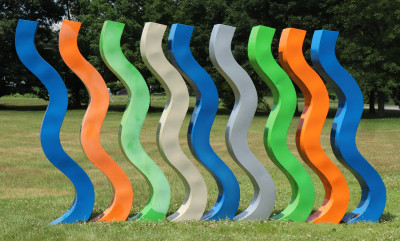 Image for Lot P. Corvino, "Squiggles" Painted Metal Sculptures