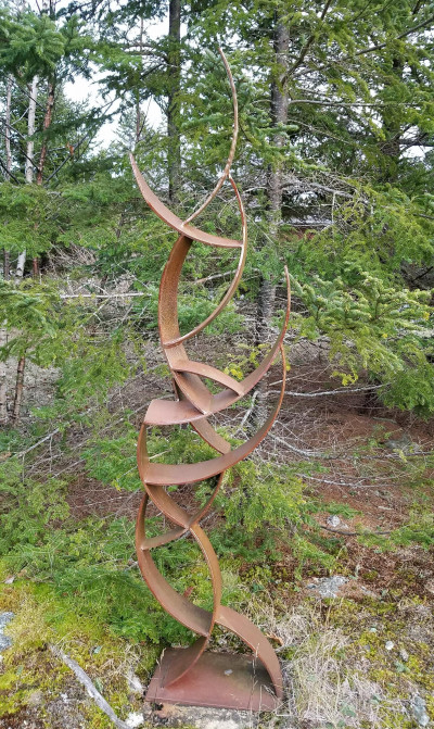 Image for Lot Curved Steel Outdoor Sculpture