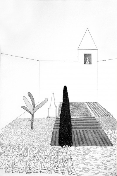 Image for Lot David Hockney - Rapunzel Growing in the Garden (from Six Fairy Tales from the Brothers Grimm)