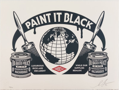 Image for Lot Shepard Fairey - Paint It Black Letterpress