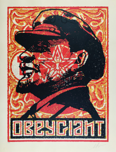 Image for Lot Shepard Fairey - Lenin Stamp
