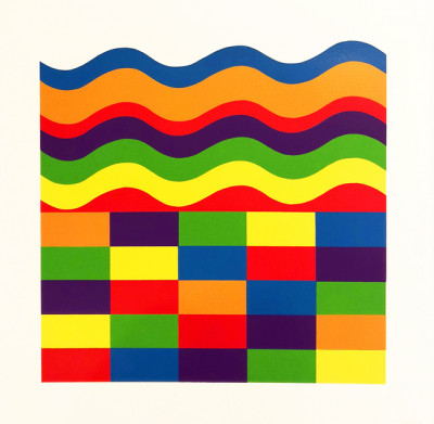 Image for Lot Sol Lewitt - Arcs and Band in Color A