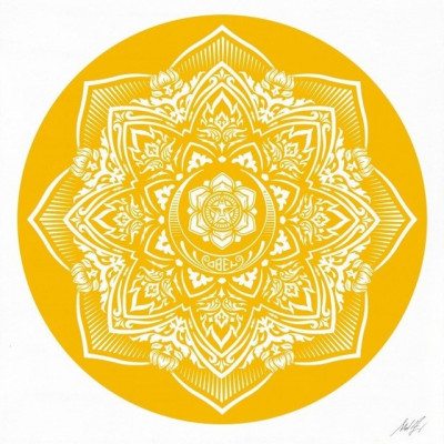 Image for Lot Shepard Fairey Yellow Mandala