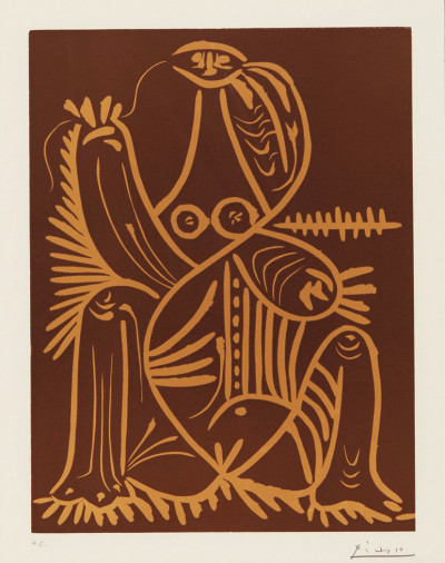 Image for Lot Pablo Picasso Diurnes (femme assise en pyjama de plage II)/ (Woman sitting on the beach in Pyjamas II)