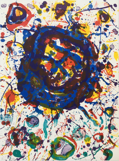 Image for Lot Sam Francis Untitled from Michel Waldberg Pomes dans le Ciel (blue circle)