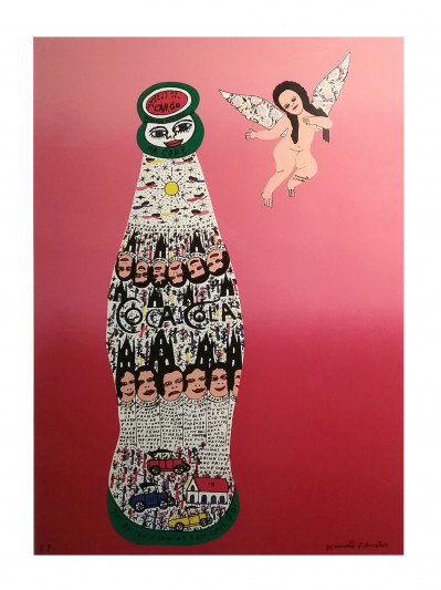 Image for Lot Howard Finster Angel Baby with Coca Cola