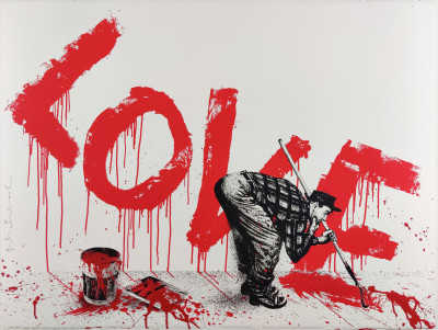 Image for Lot Mr Brainwash All You Need Is Love Red