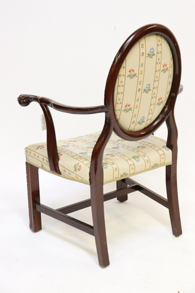 George III Style Mahogany Open Arm Chairs