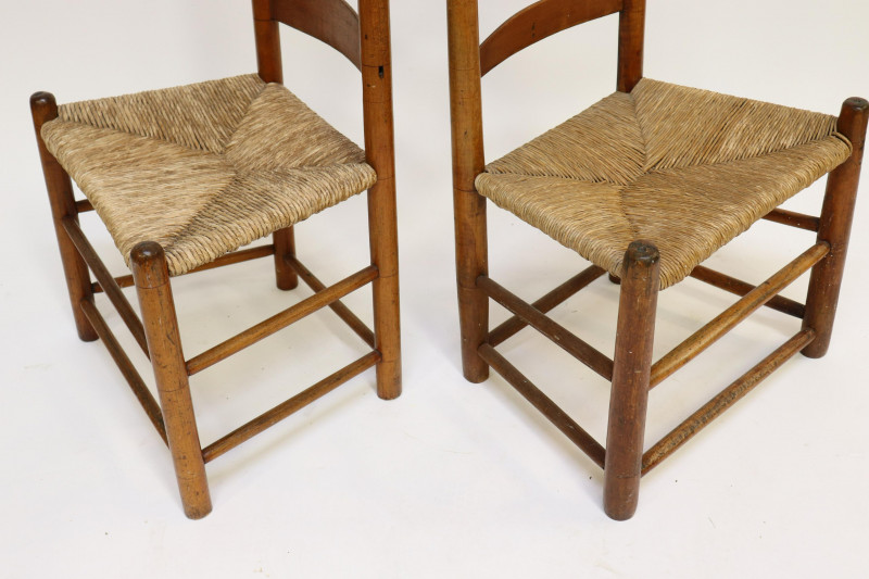 2 Maple Ladderback Chairs, New England, 18/19 C.