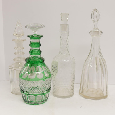 4 Cut Glass Decanters & Stoppers