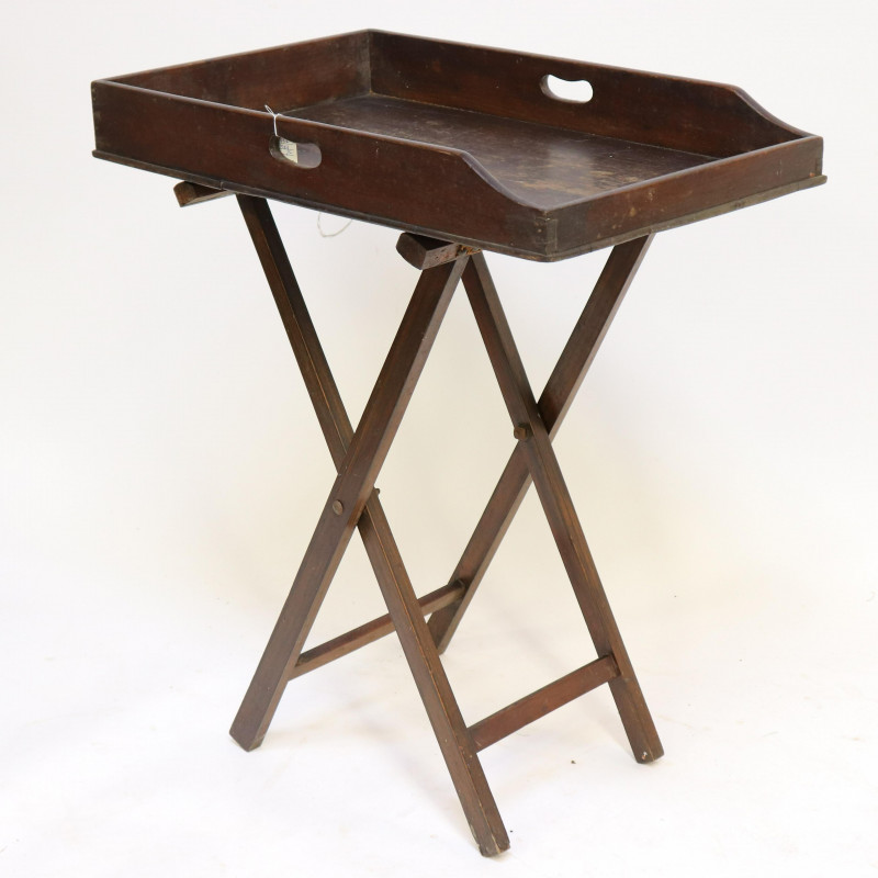 Antique Mahogany Butler's Tray on Stand, 19th C.