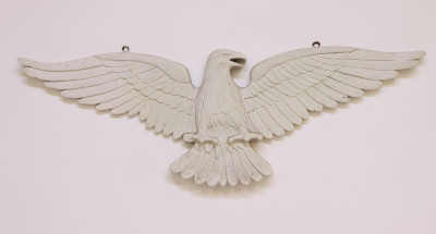 Carved White Painted Eagle, Mid 20th C.