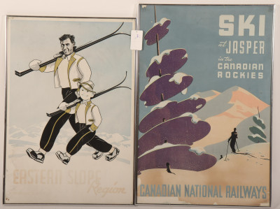4 Ski Travel Posters, Mid 20th C.