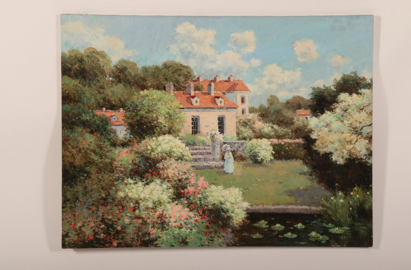 Two Oil on Canvas Paintings - Houses & Garden