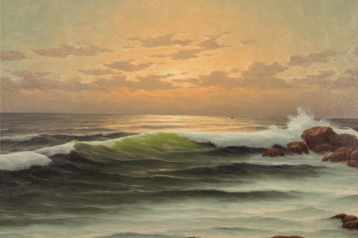 Image for Lot Herman Jozef Wijngaard - Rocky Coast at Sunset O/C