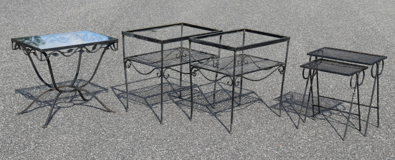 5 Small Rectangular Wrought Iron Tables