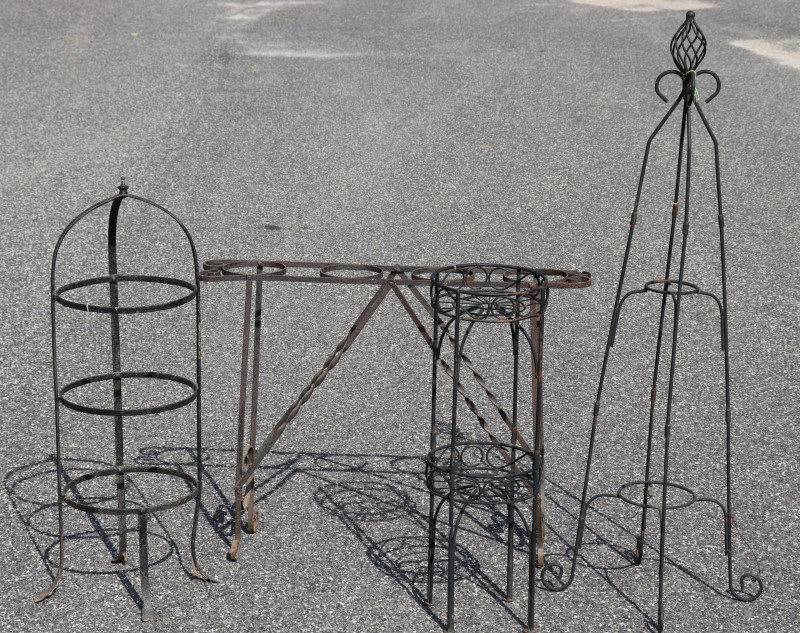4 Wrought Ion Plant Stands