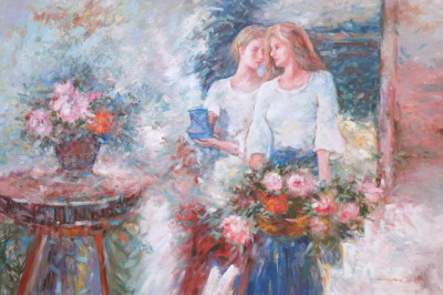 Image for Lot Sisters, Oil on Canvas