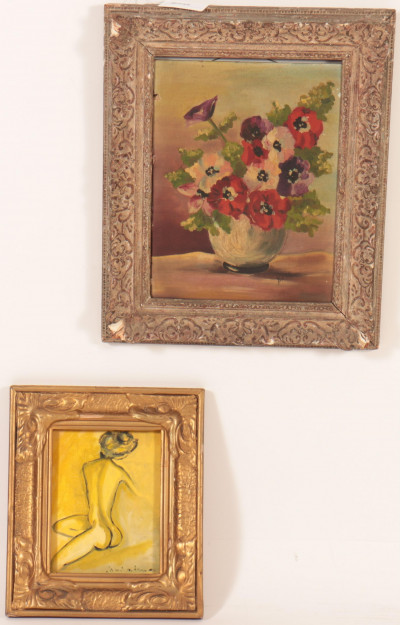 Image for Lot 2 Works, 'Still Life' and 'Nude', O/B
