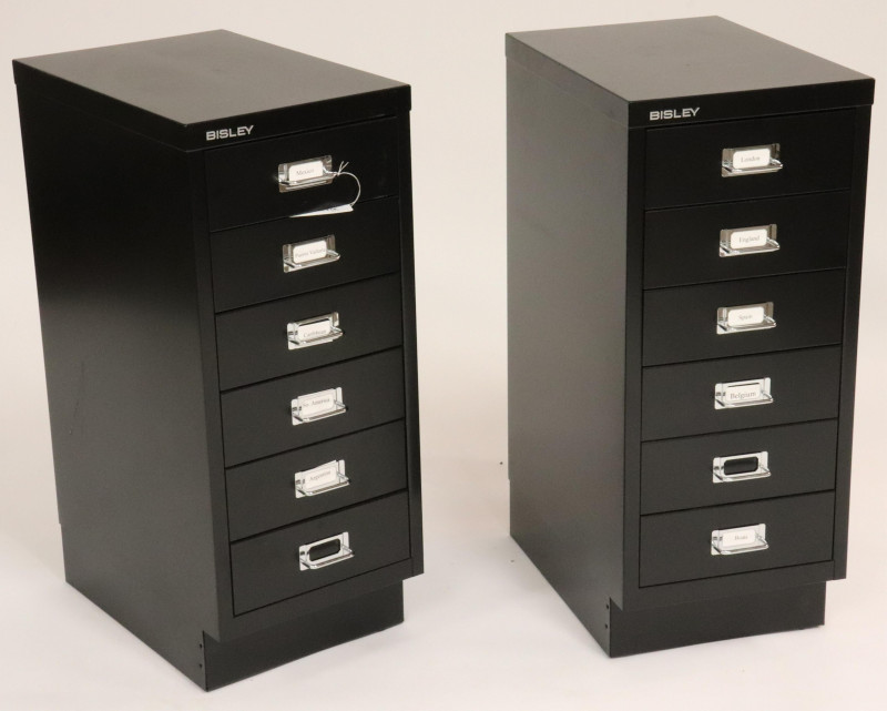 Pair Small Size File Cabinets by Biskey