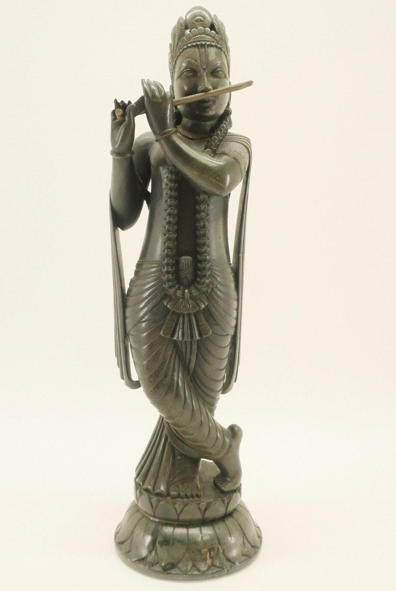 Carved Musician of India Stone Sculpture