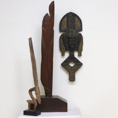 Image for Lot 3 Wood Sculptures - African, Nouveau