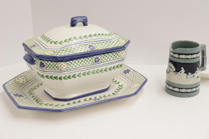 Portuguese Covered Tureen & Spode Pitcher
