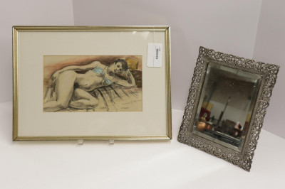 Image for Lot Arnold Blanch - Reclining Nude & Mirror
