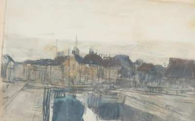 Possibly Walter Vaes, 1882-1958, Village by Canal