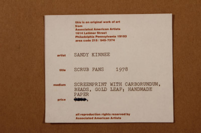 Sandy Kinnee, "Scrub Fans" Screenprint
