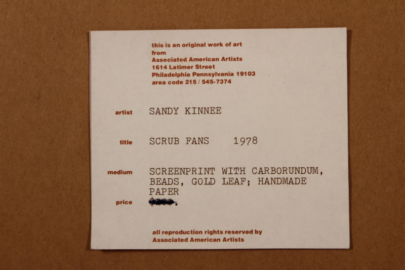 Sandy Kinnee, "Scrub Fans" Screenprint
