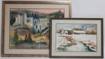 Image for Lot M. Cole, 20th C., 2 Watercolors