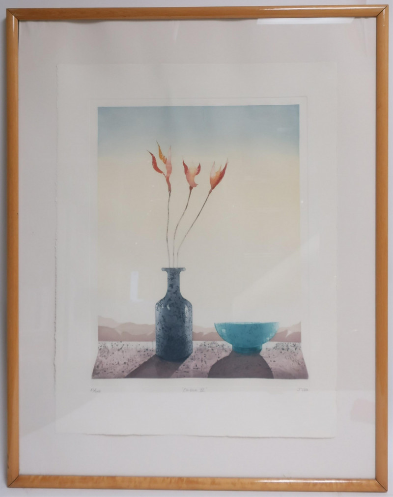 J. Cox, "Ombia II", Still Life - Vase of Flowers
