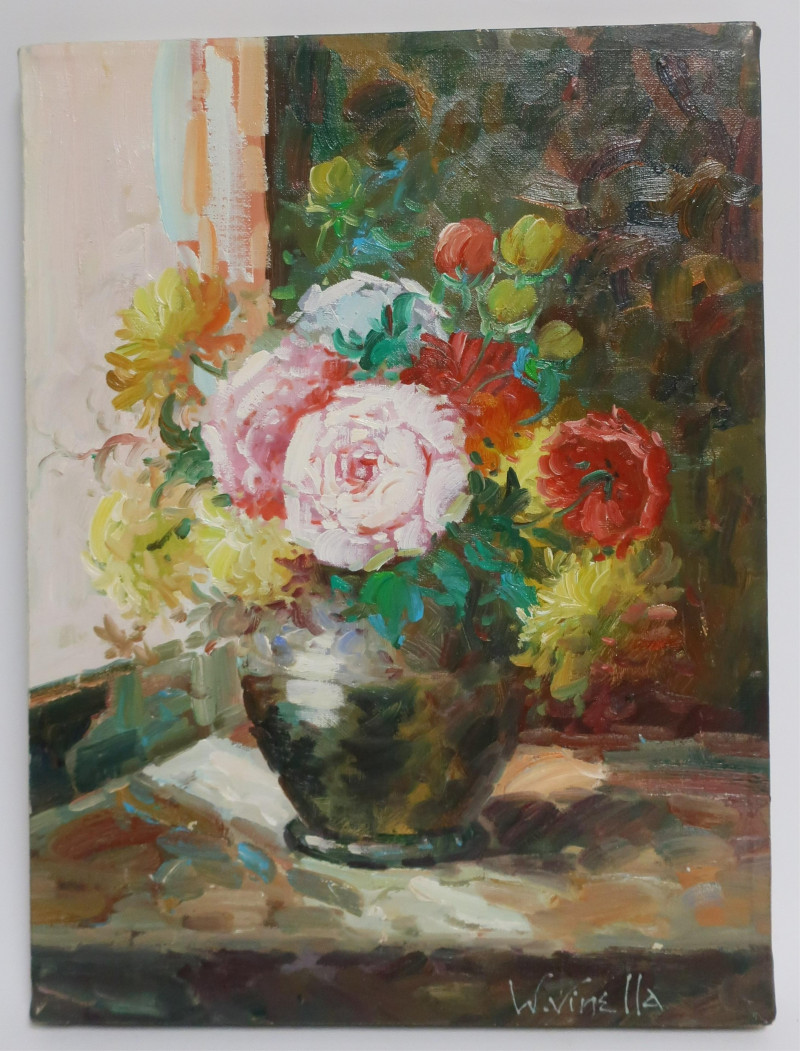 W. Vinella, 'Vase of Flowers", O/C