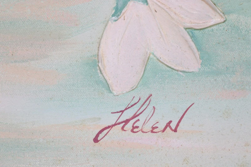Helen, Vase of Flowers in Pastel Colors, O/C
