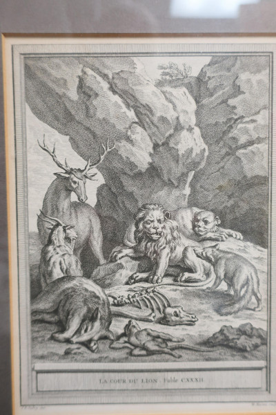 After Oudry, 1686-1755 4 Prints Fontaine’s Fables
