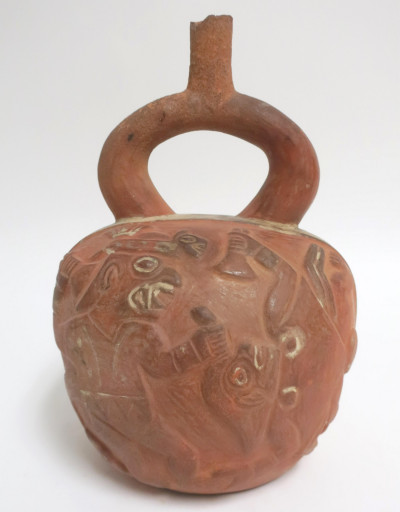 Image for Lot Moche Vessel with Warriors, Peru, 8th C. AD