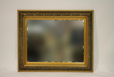 Image for Lot Large Gilt Framed Mirror w/ Leaf Scrolls