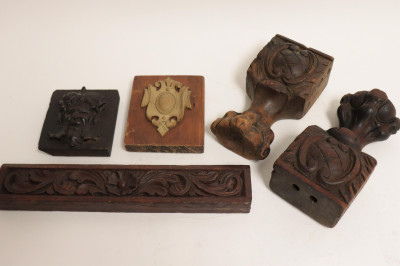 Figural & Decorative Carved Wood Panels, Objects