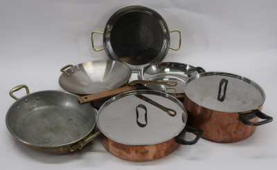 Image for Lot 6 Copper Clad Cooking Pots & Pans