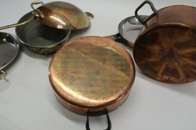 6 Copper Clad Cooking Pots & Pans