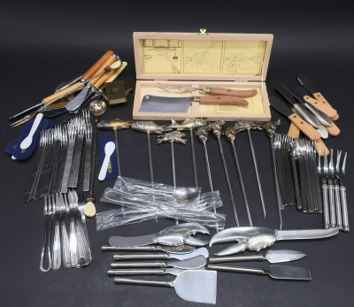 Group of specialty flatware & serving pcs