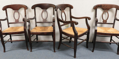 Image for Lot 4 Mahogany Finish Open Arm Chairs