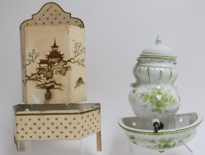 Image for Lot Two Lavabeau: Ceramic (Italy) & an Asian Inspired