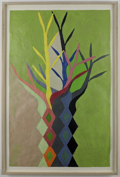 George T. Grant - Study for Metamorphasis (Pink Flower) and Mosaic Tree
