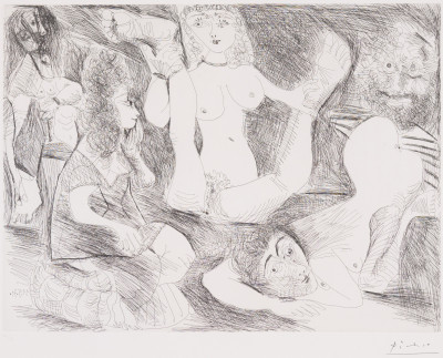 Image for Lot Pablo Picasso - Bain de Minuit, femmes surprises par un marin hilare (1971)