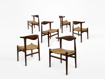Image for Lot Hans Wegner - Cowhorn chairs (set of six)