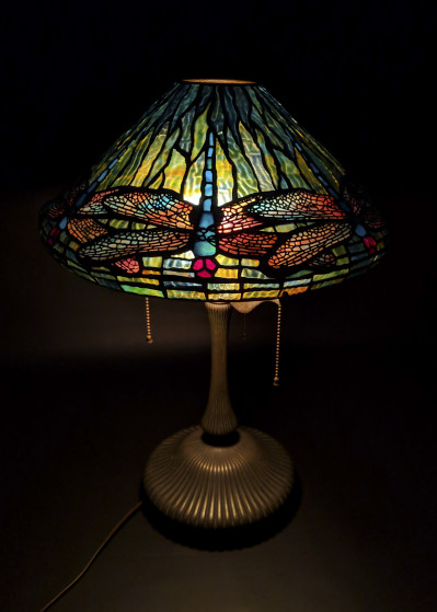 Tiffany Studios - Bronze Dragonfly Table Lamp (16 inch)
