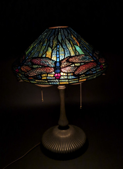 Tiffany Studios - Bronze Dragonfly Table Lamp (16 inch)